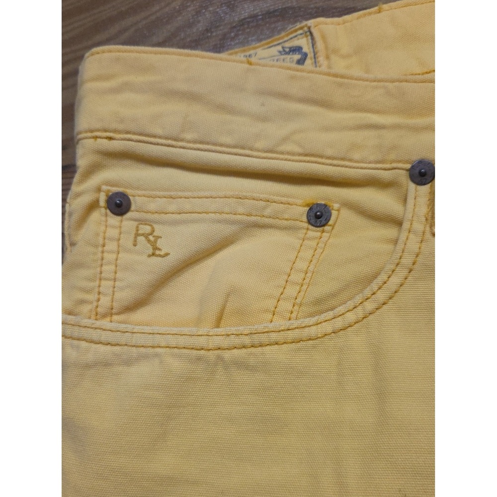 Polo Ralph Lauren Varick Slim Straight Preppy Heriatge Chino Yellow 38x30 Cotton - Picture 5 of 8
